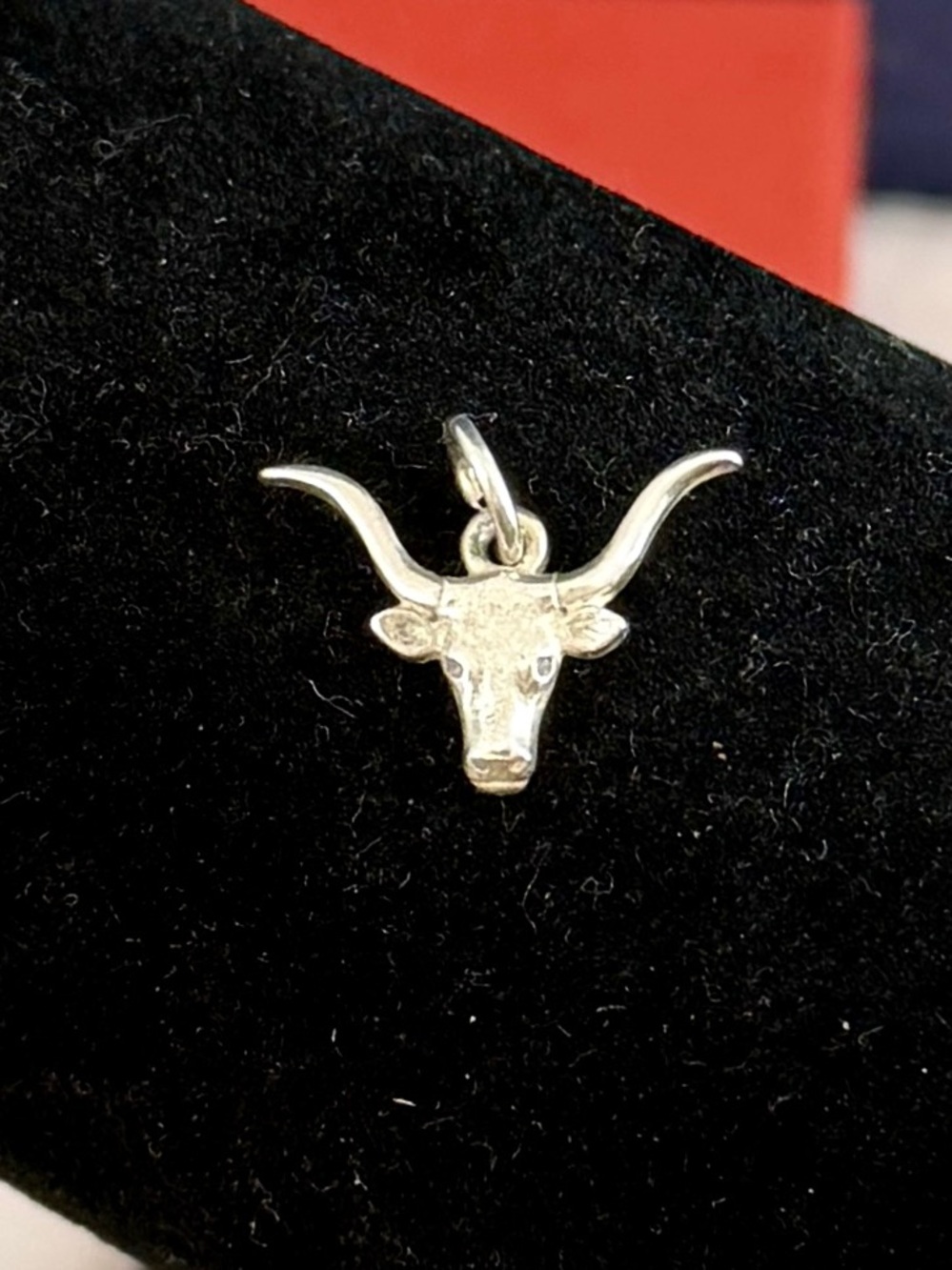 JAMES AVERY Sterling Silver Texas Longhorn Charm Pendant; RETIRED